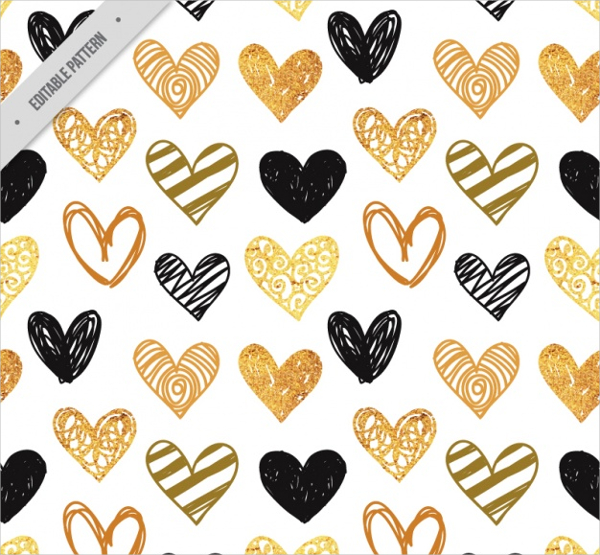Golden And Black Hearts Free Vector