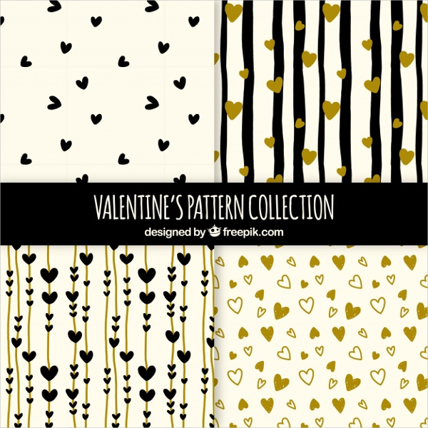 Valentine's day pattern collection Free Vector