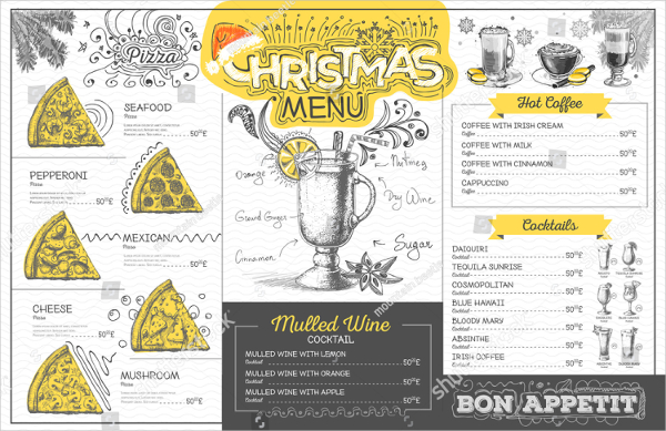 Vintage Christmas Menu Template