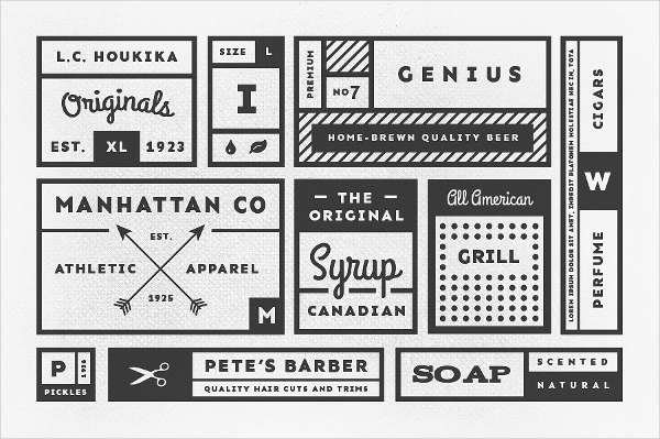 34 Vintage Labels Template