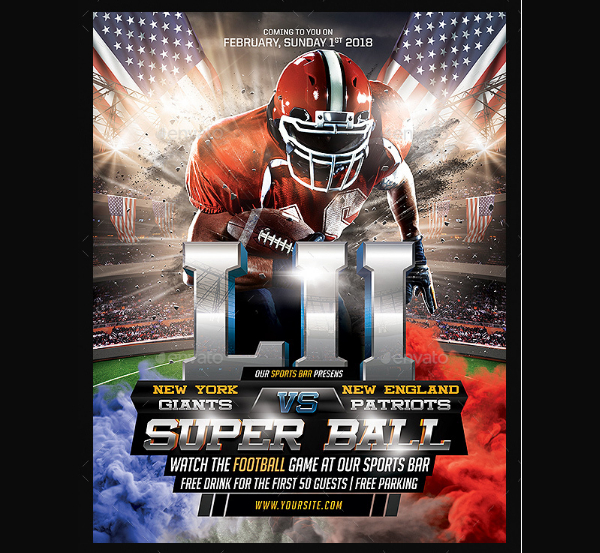 American Football Poster PSD Template