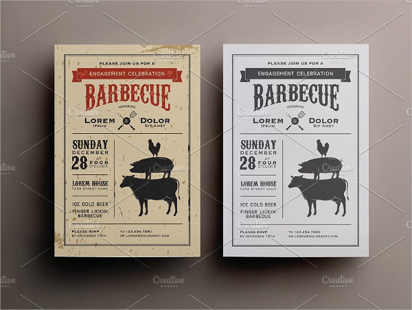 BBQ Engagement Celebrations Invitation Template