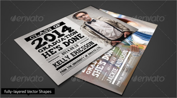 Chalkboard Graduation Announcement Cards Template