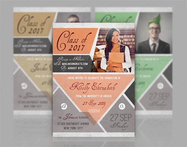 Cheerful Graduation Announcement Cards Template