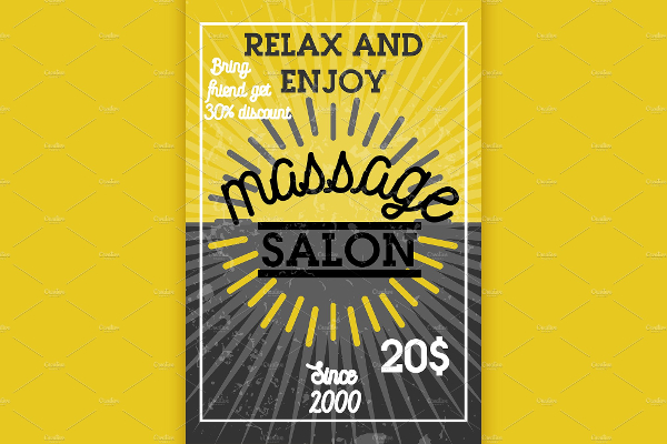 Color Vintage Massage Salon Banners