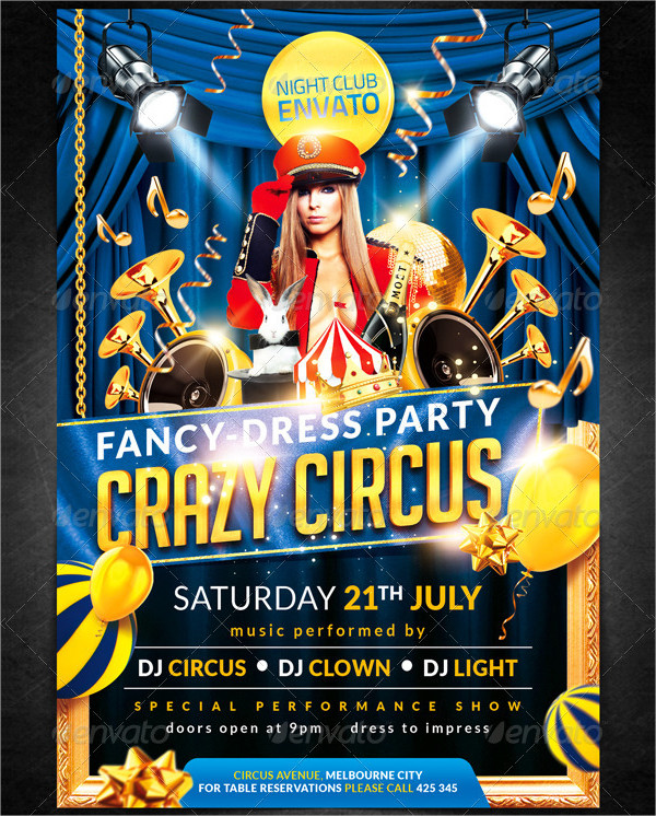 Crazy Circus Party Flyer Template