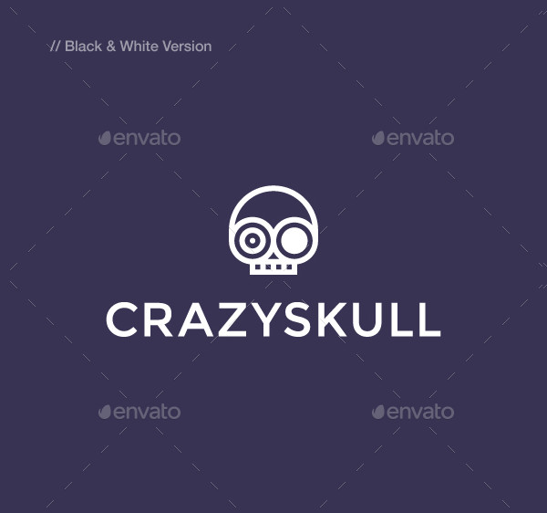 Crazy Skull Logo Template Design