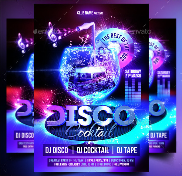 Disco Cocktail Flyer Template