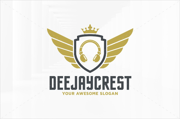 DJ Crest Logo Template