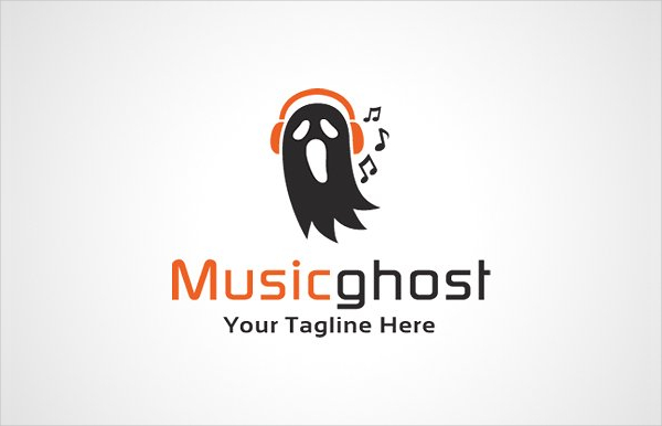 DJ Music Ghost Logo Template