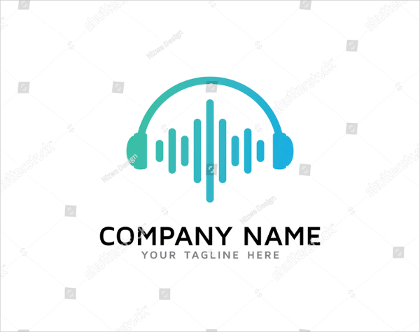 DJ Sound Wave Logo Design Template