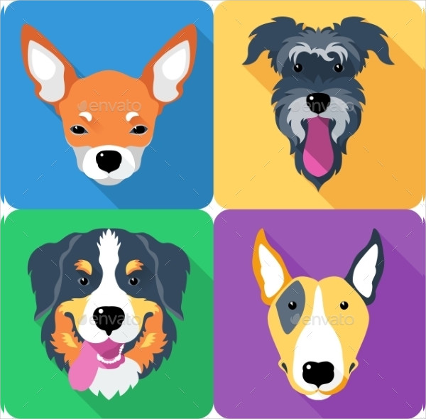 Dog Icon Flat Design