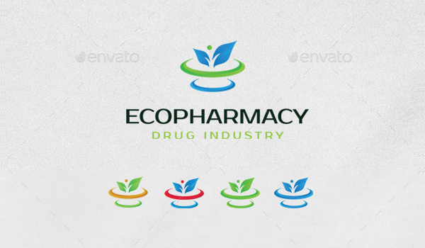 Eco Pharmacy Vector Logo Template