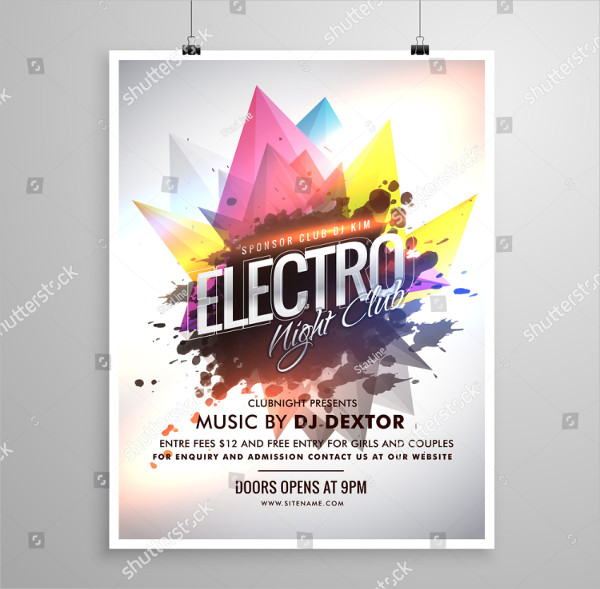 Electro Night Club Music Party Flyer Templates