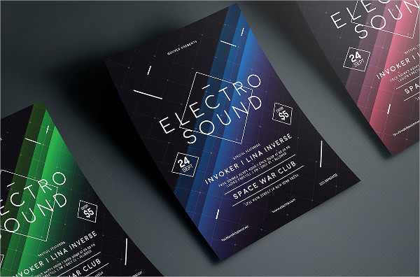 Electro Space Sound Flyer Designs Template