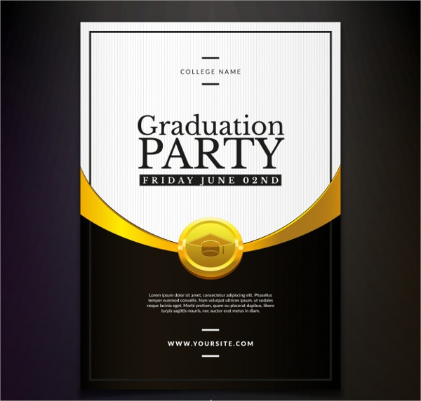 Elegant Graduation Party Invitation Free Vector