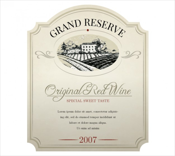 Elegant Wine Label Free Vector