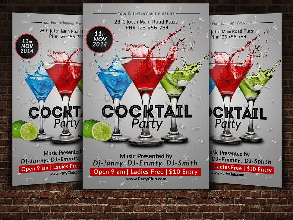 Fully Editable Cocktail Flyer Template