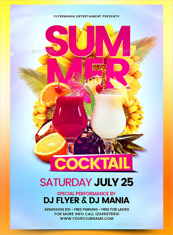 Summer Cocktail Party Flyer Template