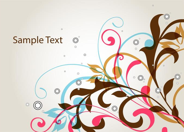 Floral Swirl Vector Background Free