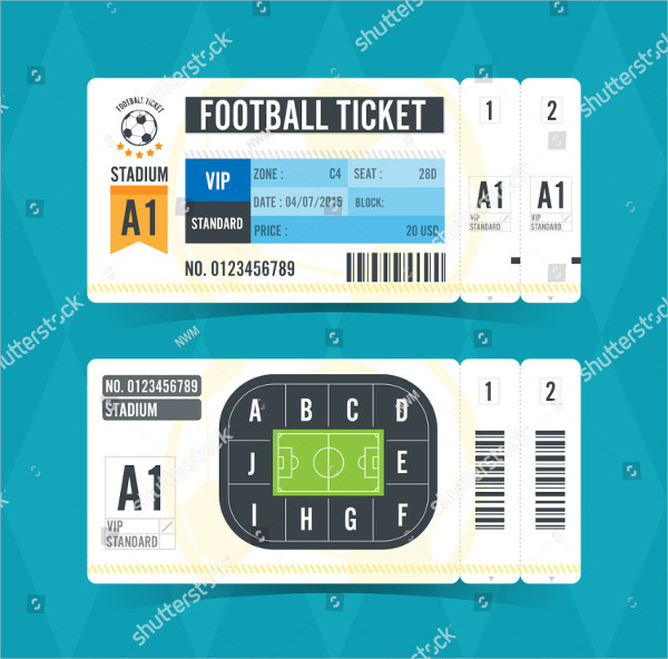 Football Ticket Modern Design Template