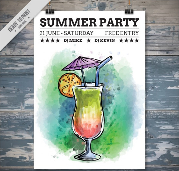 Cocktail Free Vector Flyer Template