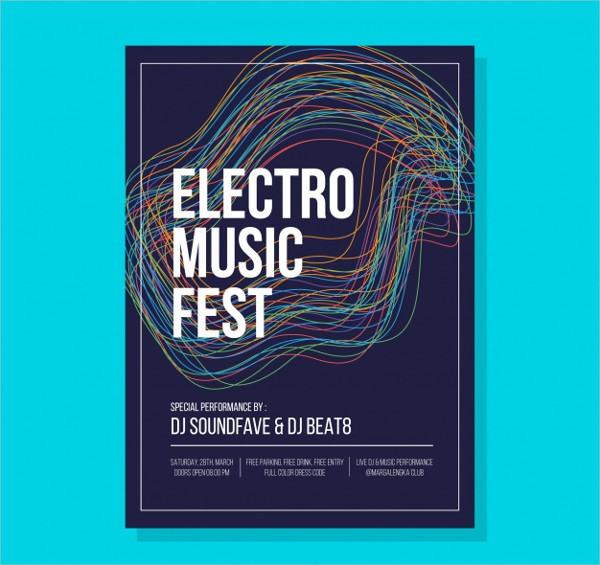 Free Download Electro Music Fest Flyer Templates