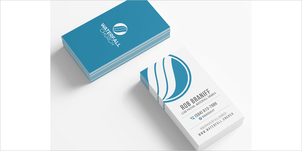 Free Waterfall Branding Church Business Card