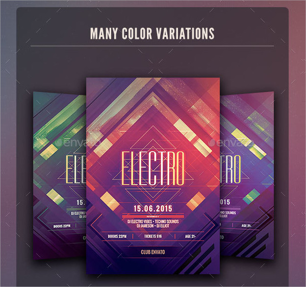 Electro Color Variation Flyer Template