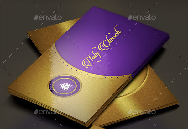 Gold Lavender Church Business Card Template