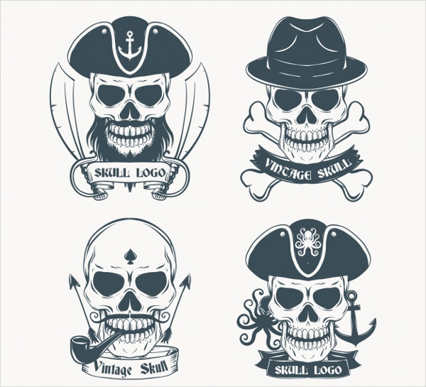 Free Vector Hand Drawn Skull Logos