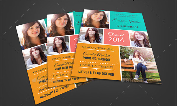 Graduation Happily Attending Announcement Card Template