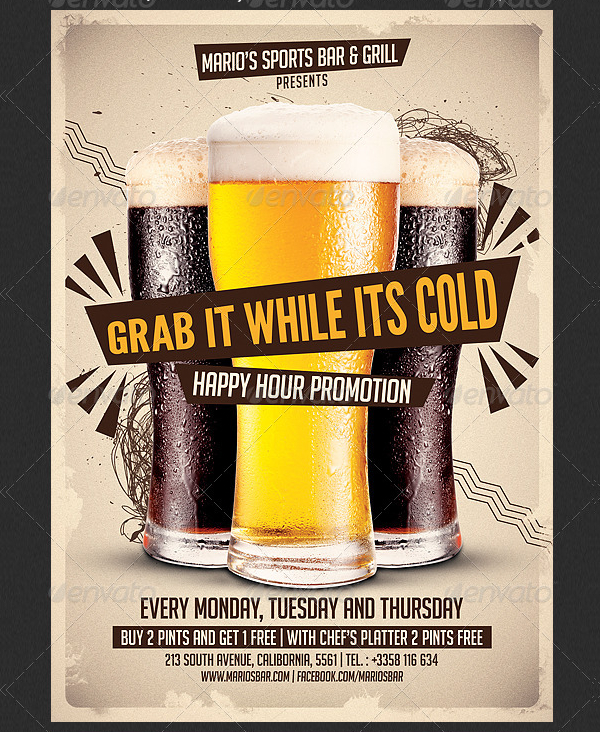 Happy Hour PSD Flyer Template