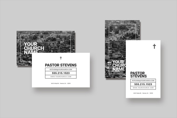 Vertical Church Indesign Business Card Template
