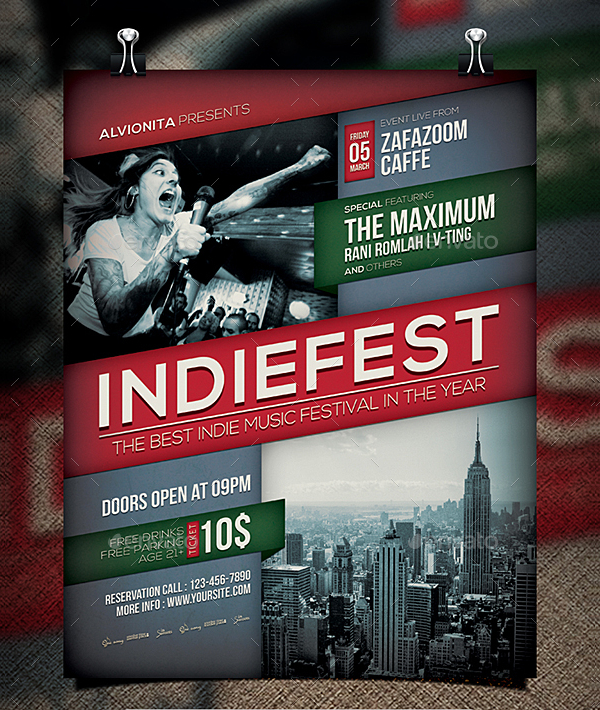 Indie Festival Poster Or Flyer Template