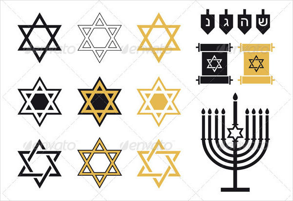 Jewish Star Icon Elements