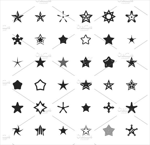 Large Set Of Vector Star Icons