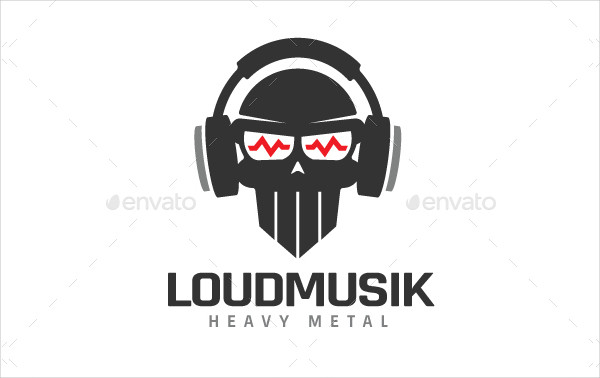 Loud Music Skull Logo
