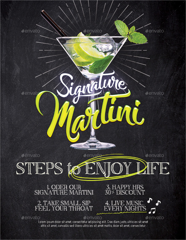 Martini Cocktails Flyer Template