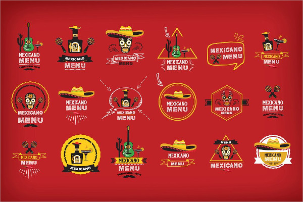 Mexican Food Elements For Holiday Invitations