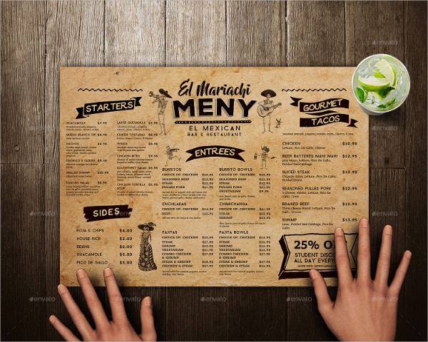 Mexican Food Menu Placement Templates