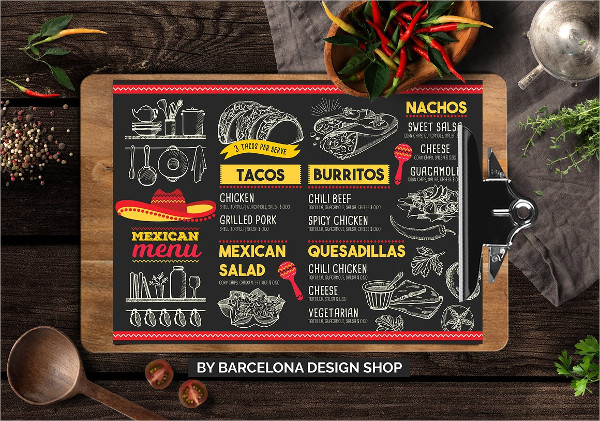 Mexican Party Food Menu Templates