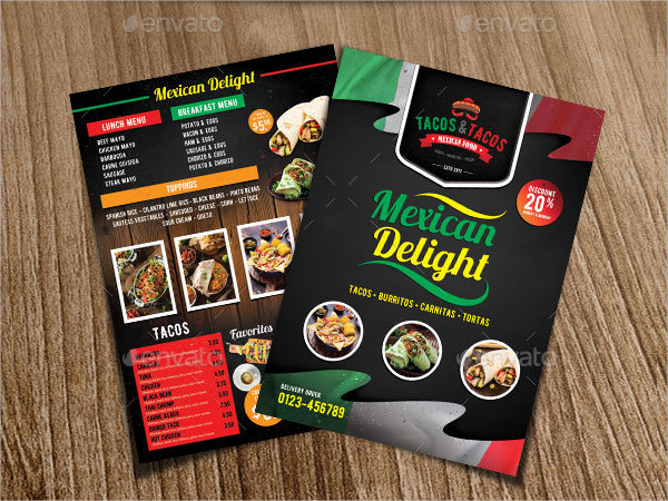 Mexican Taco Food Menu Design Template