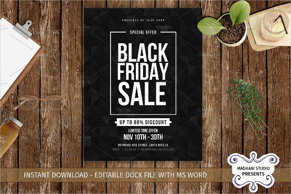 Minimal Black Friday Sale Flyer Template