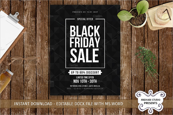 Minimal Black Friday Sale Flyer Template