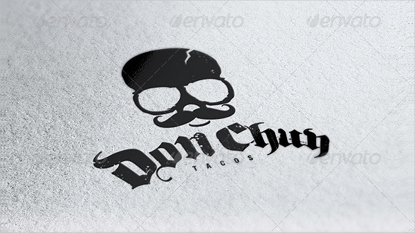 Mustache Skull Logo Template