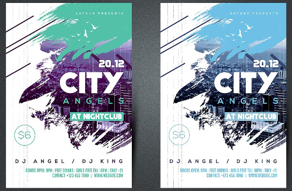 Paint City Angels Party Flyer Template