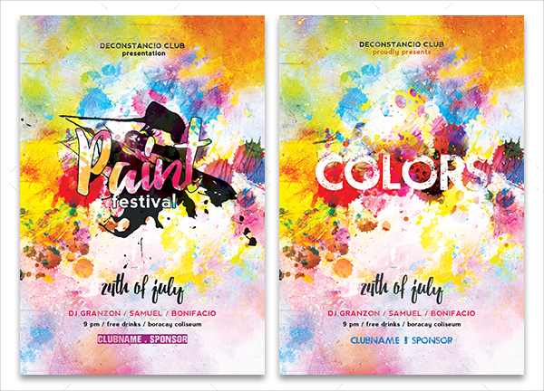 Paint Festival and Colors Flyer