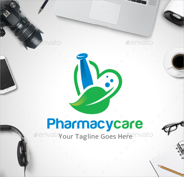 Pharmacy Care Love Logo Template