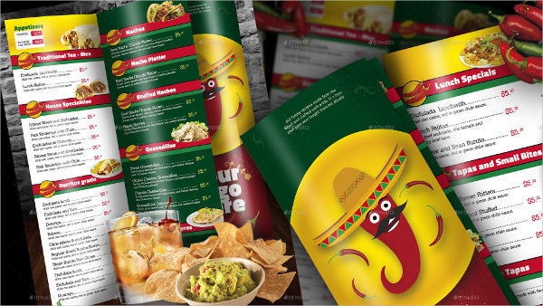 Print Ready Mexican Food Menu Template